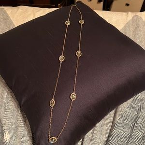 Long gold and grey necklace